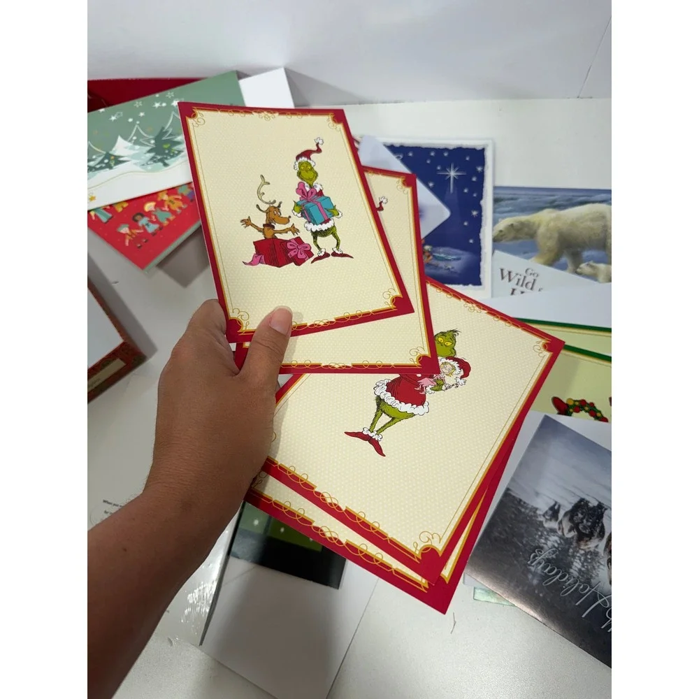 Mixed Holiday Christmas Greeting Card Lot Grinch Polar Bear Save the Children